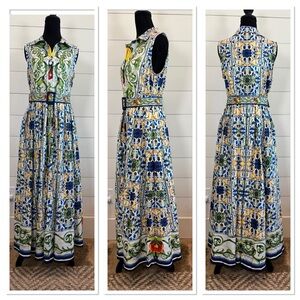 Dalia MacPhee NWT Multicolor Sleeveless Maxi Dress, Size Small